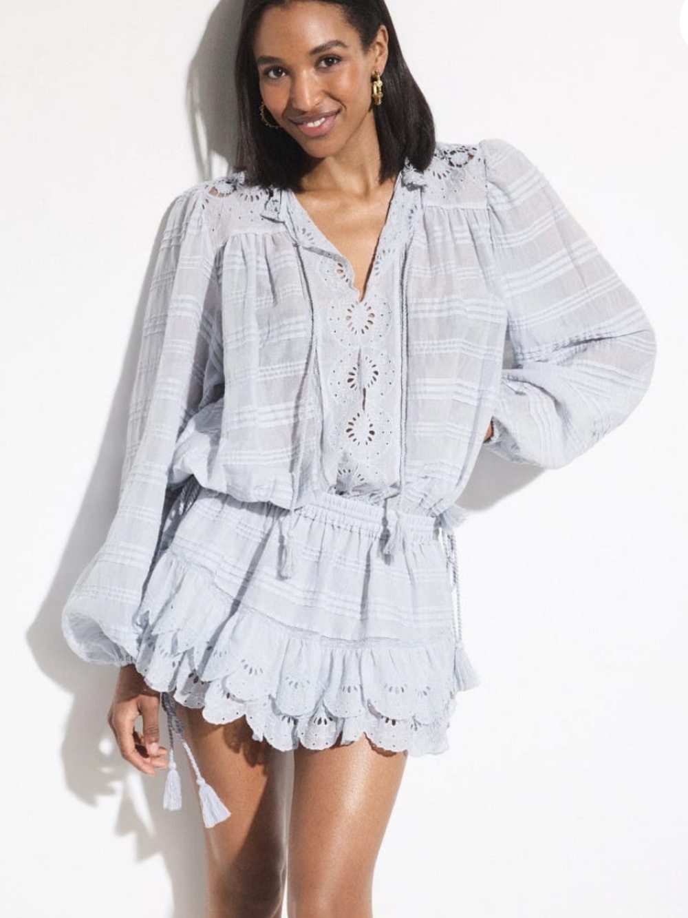 Isabel Marant Etoile Preya Eyelet Detail Mini Dress